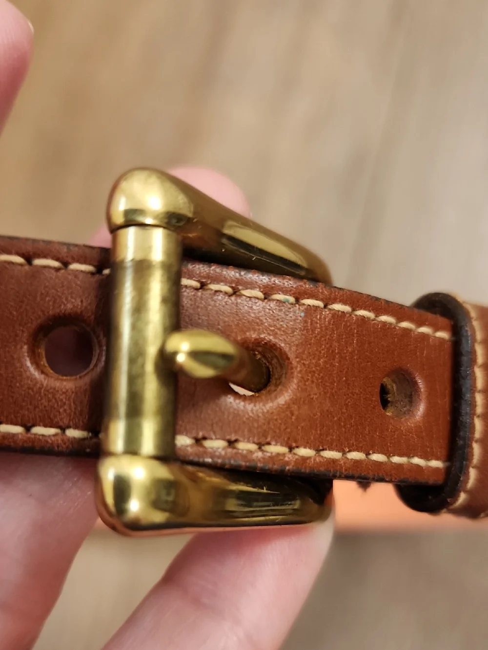 Vintage Dooney & Bourke Pink Woven Wool Belt Brown Leather Brass Buckle size 30